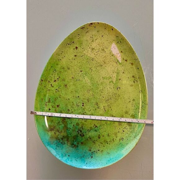 8 Easter Egg Spring Well Dressed Home Speckled Egg Shaped Melamine Plates - Picture 8 of 11